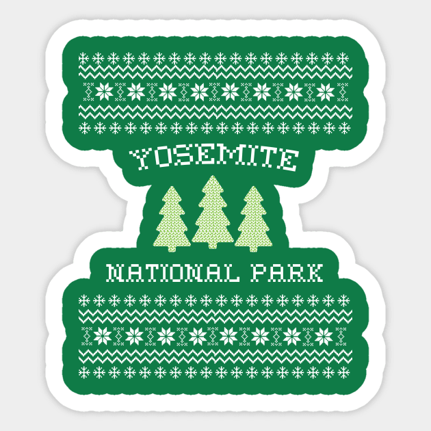 Yosemite National Park Ugly Christmas Sweater Sticker by roamfree
